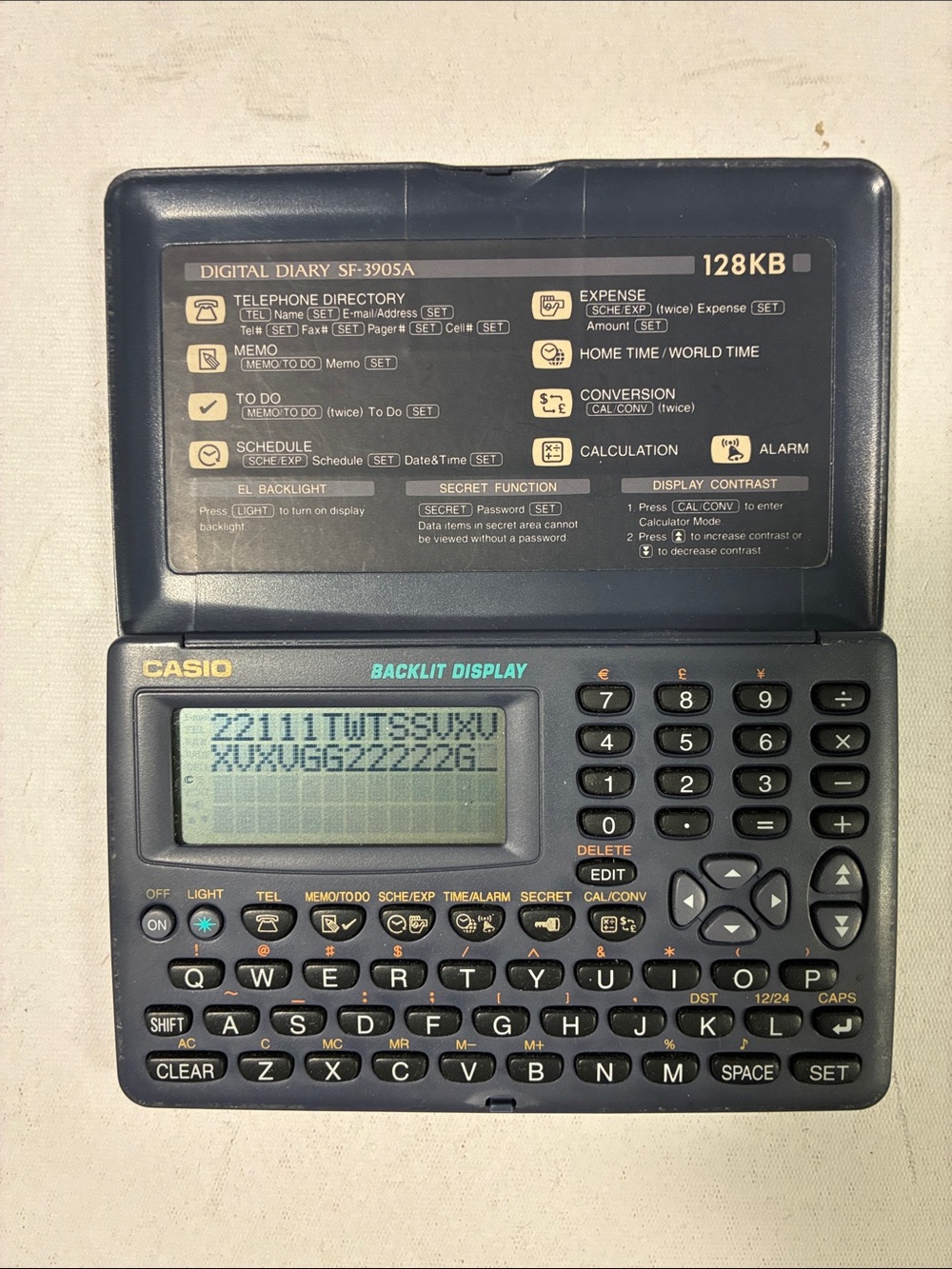 Casio Backlit Display Digital Diary - Black